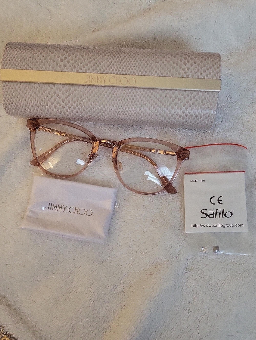 Jimmy Choo Blush & Crystals In armsTransparent Cat-Eye Frames Only